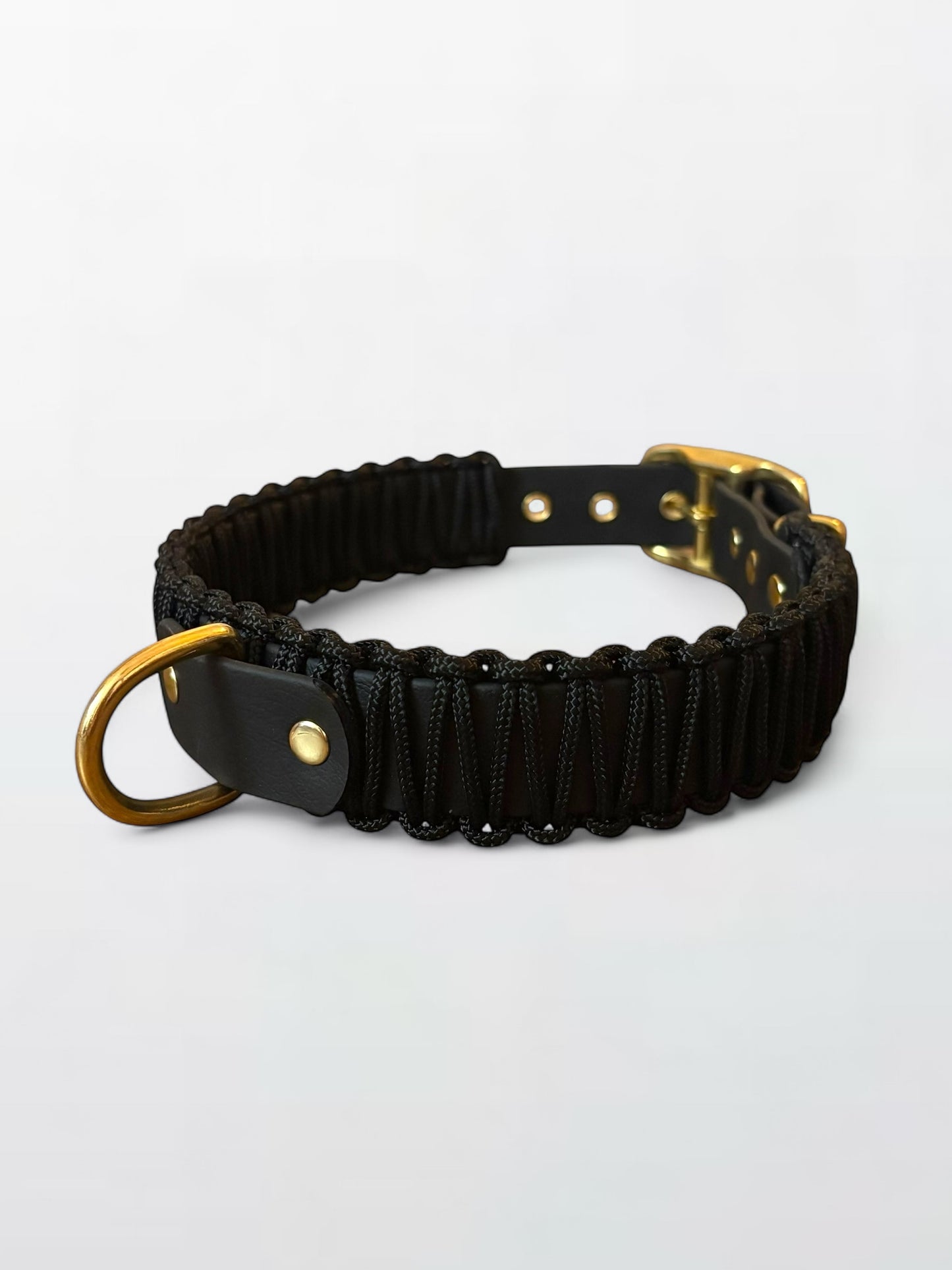 collier réglable en Biothane et corde noir