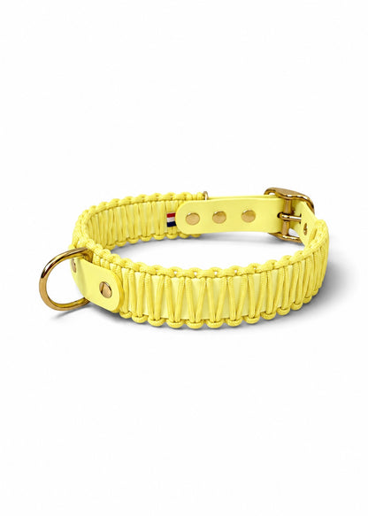 Collier en Biothane et corde jaune Lemon Twist par PLI Paris