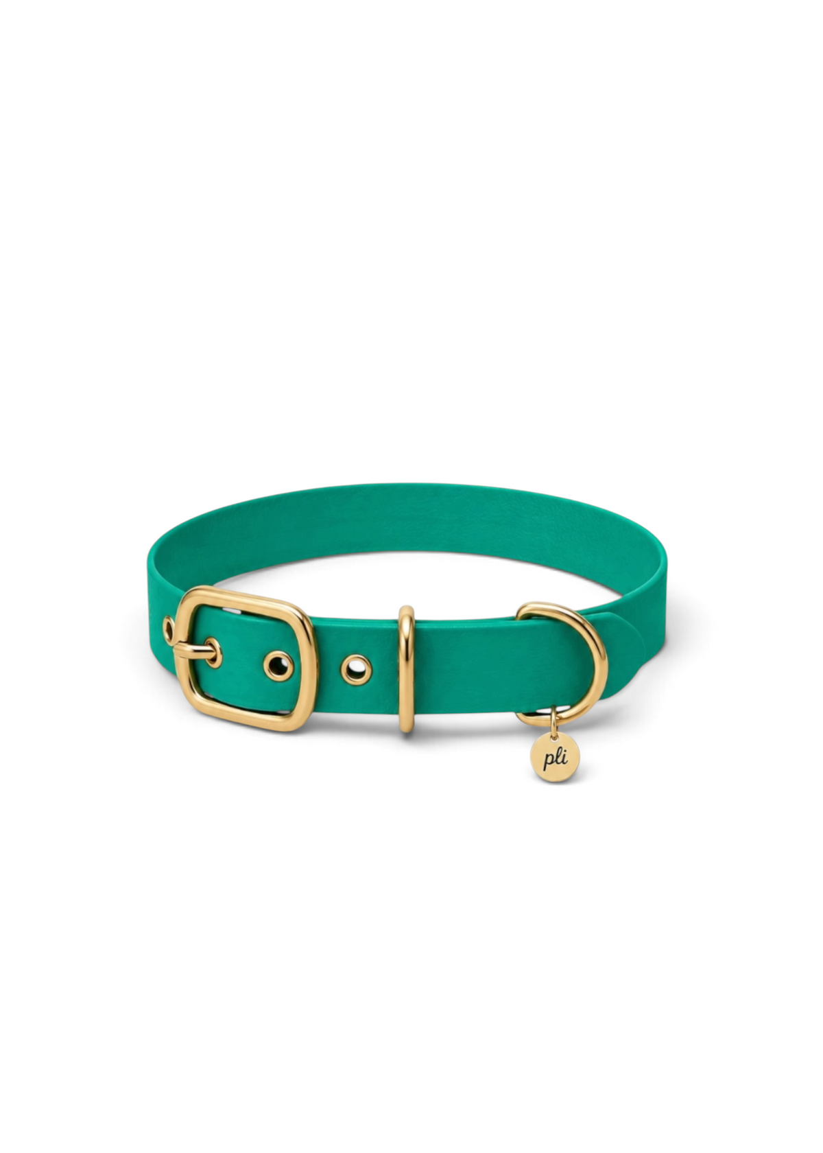Collier réglable pour chien haut de gamme en Biothane turquoise Lagoon Lover  fait main par PLI Paris.