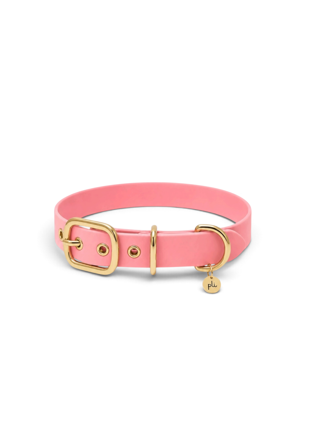 Collier réglable pour chien haut de gamme en Biothane rose Sweet Candy fait main par PLI Paris.