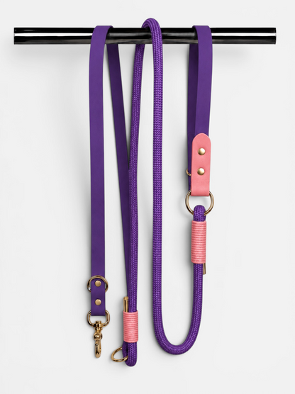 laisse multi-positions en biothane et corde PLI Paris