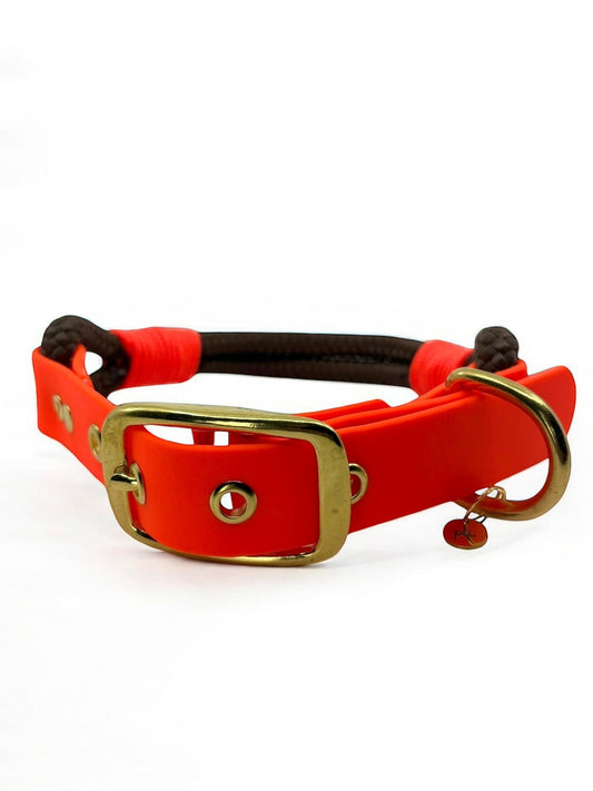 Collier réglable Orange & Marron