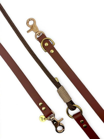 PLI PARIS laisse multi-positions en corde et biothane 