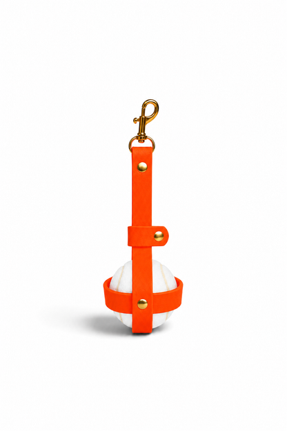 Porte-balle en Biothane Orange Mécanique fait main PLI Paris