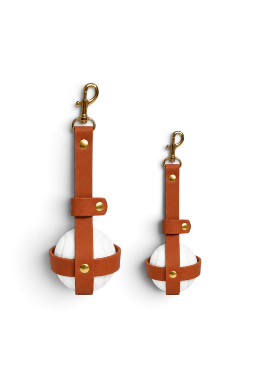 Porte-balle en Biothane Brown Sugar fait main PLI Paris