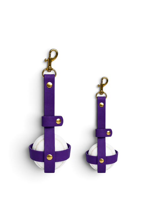 Porte-balle en Biothane Purple Rain fait main PLI Paris