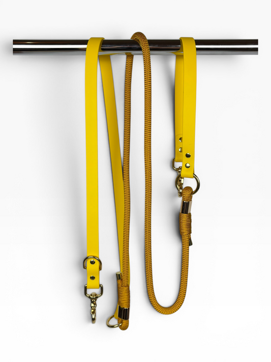 Laisse multi-position en biothane et corde PLI Paris