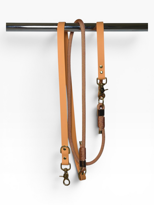 Laisse multi-position en biothane et corde PLI Paris